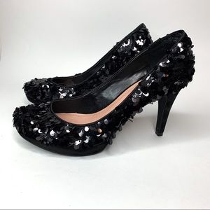Vince Camuto Sequin Black Heels size 7